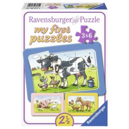 Puzzle Animale prieteni, 3X6 piese Ravensburger